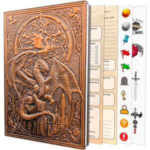 First Reign Journal DnD Carnet D&D avec couverture rigide en relief dragon 3D Journal de personnages DND et suivi de campagne Plus de 150 autocollants DnD inclus Feuilles de personnages D&D Cadeaux, - Publicité First Reign Journal DnD Carnet D&D avec couverture rigide en relief dragon 3D Journal de personnages DND et suivi de campagne Plus de 150 autocollants DnD inclus Feuilles de personnages D&D Cadeaux, - Publicité