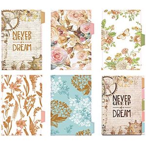 BLUGUL Gold Stamping A5 Intercalaire, 6 Trous, A5 Dividers, Flower 10pcs - Publicité BLUGUL Gold Stamping A5 Intercalaire, 6 Trous, A5 Dividers, Flower 10pcs - Publicité