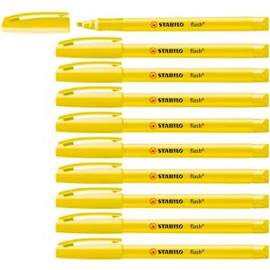 STABILO Surligneur flash Lot x 10 surligneurs Jaune fluo - Publicité STABILO Surligneur flash Lot x 10 surligneurs Jaune fluo - Publicité