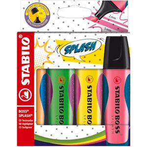 STABILO Surligneur BOSS SPLASH Etui x 4 surligneurs fluo - Publicité STABILO Surligneur BOSS SPLASH Etui x 4 surligneurs fluo - Publicité