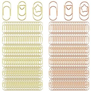 Disnace Lot de 300 trombones multicolores en métal en forme de cœur en forme d'étoile Petits marque-pages Pour décoration de bureau, salle de classe, maison, mariage (or, or rose) - Publicité Disnace Lot de 300 trombones multicolores en métal en forme de cœur en forme d'étoile Petits marque-pages Pour décoration de bureau, salle de classe, maison, mariage (or, or rose) - Publicité