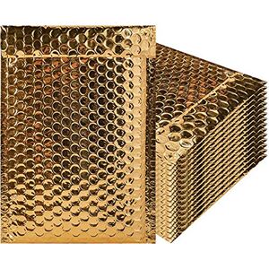 ANNIUP Enveloppes amortissantes Bulles Enveloppes rembourrées Lot de 20 enveloppes dorées métallisées Taille extérieure 23 x 18cm - Publicité ANNIUP Enveloppes amortissantes Bulles Enveloppes rembourrées Lot de 20 enveloppes dorées métallisées Taille extérieure 23 x 18cm - Publicité
