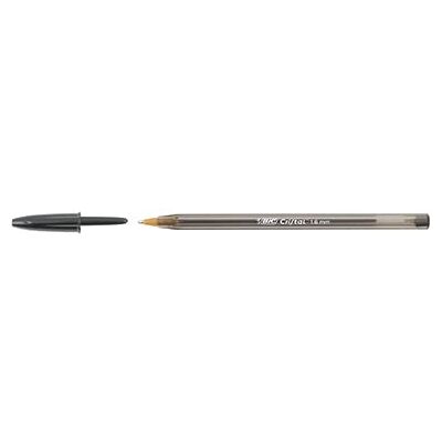BIC Cristal® Stylo à bille large, largeur de trait 0,6 mm, corps transparent, noir - Publicité BIC Cristal® Stylo à bille large, largeur de trait 0,6 mm, corps transparent, noir - Publicité