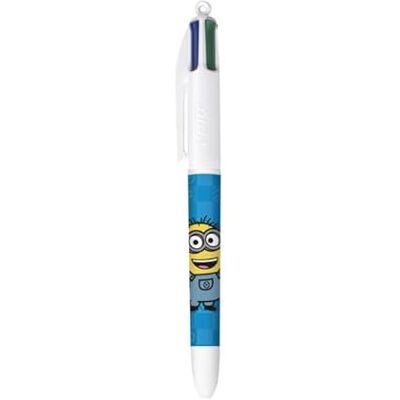 BIC 1 Stylo 4 Couleurs Classiques (Noir, Bleu, Vert et Rouge) Décor Minions Bleu Pointe Moyenne : 1 mm - Publicité BIC 1 Stylo 4 Couleurs Classiques (Noir, Bleu, Vert et Rouge) Décor Minions Bleu Pointe Moyenne : 1 mm - Publicité