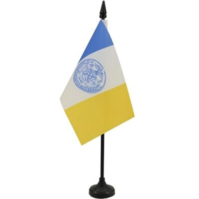 AZ FLAG Drapeau De Table New York City 15x10 cm Mini Drapeau New Yorkais De Bureau 100% Polyester Avec Hampe De 25cm Et Socle En Plastique Noir - Publicité AZ FLAG Drapeau De Table New York City 15x10 cm Mini Drapeau New Yorkais De Bureau 100% Polyester Avec Hampe De 25cm Et Socle En Plastique Noir - Publicité