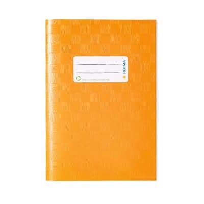 HERMA Protège-cahier dimension A5 couvert en plastique Structure en velours 1 pièce 5 gedeckt mit Baststruktur, 1 Stück orange - Publicité HERMA Protège-cahier dimension A5 couvert en plastique Structure en velours 1 pièce 5 gedeckt mit Baststruktur, 1 Stück orange - Publicité