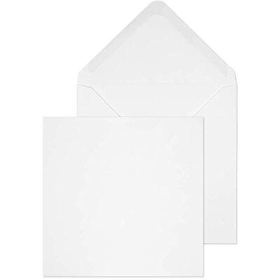 Blake Everyday enveloppe (14 x 14cm) lot de 500 unités 100 GSM enveloppes blanches gommées certifié PEFC et écologique enveloppe mariage enveloppes carrées Modèle ENV03700 - Publicité Blake Everyday enveloppe (14 x 14cm) lot de 500 unités 100 GSM enveloppes blanches gommées certifié PEFC et écologique enveloppe mariage enveloppes carrées Modèle ENV03700 - Publicité