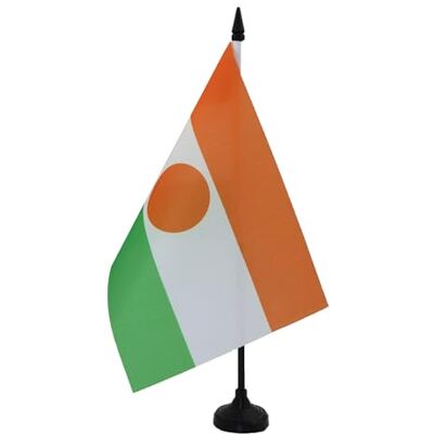 AZ FLAG Drapeau De Table Niger 21x14 cm Petit Drapeau Nigérien De Bureau 100% Polyester Avec Hampe De 25cm Et Socle En Plastique Noir - Publicité AZ FLAG Drapeau De Table Niger 21x14 cm Petit Drapeau Nigérien De Bureau 100% Polyester Avec Hampe De 25cm Et Socle En Plastique Noir - Publicité
