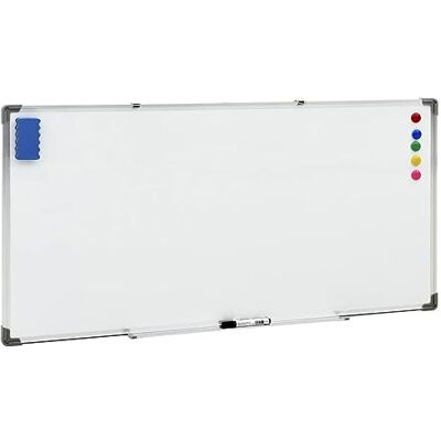vidaXL Tableau blanc magnétique Blanc 110x60 cm Acier - Publicité vidaXL Tableau blanc magnétique Blanc 110x60 cm Acier - Publicité