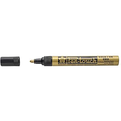 SAKURA Pen-Touch Medium Gold Marqueur – Peinture pour grandes surfaces – Utilisation industrielle et créative – Permanent sur métal, bois, verre, plastique – Effaçable sur surfaces non poreuses - Publicité SAKURA Pen-Touch Medium Gold Marqueur – Peinture pour grandes surfaces – Utilisation industrielle et créative – Permanent sur métal, bois, verre, plastique – Effaçable sur surfaces non poreuses - Publicité