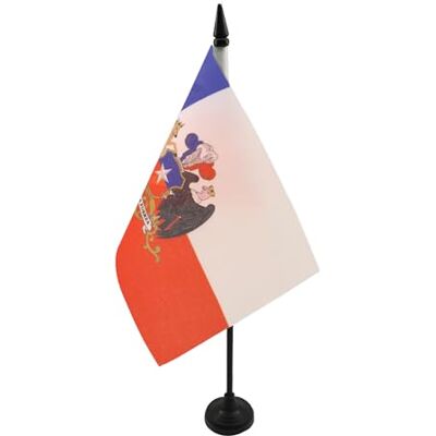 AZ FLAG Drapeau De Table Chili avec armes 21x14 cm Petit Drapeau Chilien De Bureau 100% Polyester Avec Hampe De 25cm Et Socle En Plastique Noir - Publicité AZ FLAG Drapeau De Table Chili avec armes 21x14 cm Petit Drapeau Chilien De Bureau 100% Polyester Avec Hampe De 25cm Et Socle En Plastique Noir - Publicité