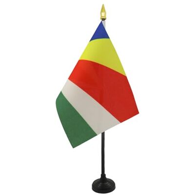 AZ FLAG Mini Drapeau Seychelles De Table 15x10 cm Drapeau Seychellois De Bureau 100% Polyester Avec Hampe Pointe Dorée 25cm - Publicité AZ FLAG Mini Drapeau Seychelles De Table 15x10 cm Drapeau Seychellois De Bureau 100% Polyester Avec Hampe Pointe Dorée 25cm - Publicité