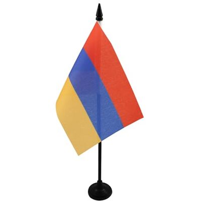AZ FLAG Drapeau De Table Arménie 15x10 cm Mini Drapeau Arménien De Bureau 100% Polyester Avec Hampe De 25cm Et Socle En Plastique Noir - Publicité AZ FLAG Drapeau De Table Arménie 15x10 cm Mini Drapeau Arménien De Bureau 100% Polyester Avec Hampe De 25cm Et Socle En Plastique Noir - Publicité