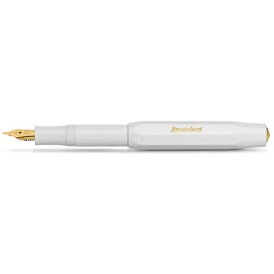 Kaweco Sport Stylo plume classique avec plume en acier plaqué or 23 carats et pointe en iridium pour cartouches d'encre Noir Largeur de plume moyenne 13,5 cm Blanc - Publicité Kaweco Sport Stylo plume classique avec plume en acier plaqué or 23 carats et pointe en iridium pour cartouches d'encre Noir Largeur de plume moyenne 13,5 cm Blanc - Publicité