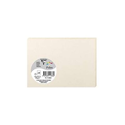 Clairefontaine 11386C Paquet de 25 Cartes Simples Format C6 11x15,5cm 210g/m² Coloris Ivoire Irisé Cartons d'Invitation Evènements et Correspondance Gamme Pollen Papier Premium Lisse - Publicité Clairefontaine 11386C Paquet de 25 Cartes Simples Format C6 11x15,5cm 210g/m² Coloris Ivoire Irisé Cartons d'Invitation Evènements et Correspondance Gamme Pollen Papier Premium Lisse - Publicité