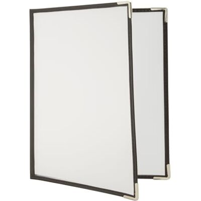 SECURIT Set de 3 Porte-Menus Crystal Format A4 Bords Marron - Publicité SECURIT Set de 3 Porte-Menus Crystal Format A4 Bords Marron - Publicité
