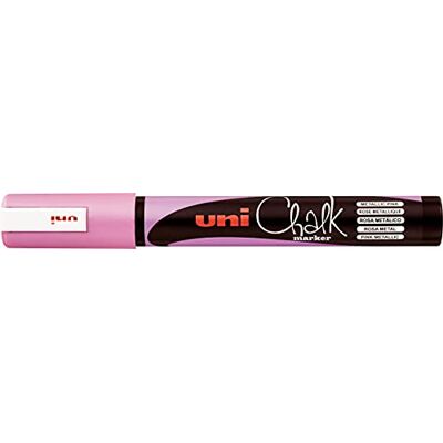 uni-ball 186219 UNI CHALK Marqueur pour fenêtre et craie avec pointe ogive, PWE-5M, rose métallisé - Publicité uni-ball 186219 UNI CHALK Marqueur pour fenêtre et craie avec pointe ogive, PWE-5M, rose métallisé - Publicité