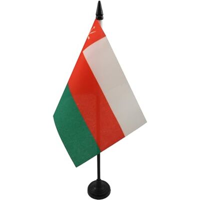 AZ FLAG Drapeau De Table Oman 15x10 cm Mini Drapeau Omanais De Bureau 100% Polyester Avec Hampe De 25cm Et Socle En Plastique Noir - Publicité AZ FLAG Drapeau De Table Oman 15x10 cm Mini Drapeau Omanais De Bureau 100% Polyester Avec Hampe De 25cm Et Socle En Plastique Noir - Publicité