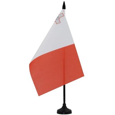 AZ FLAG Drapeau De Table Malte 21x14 cm Petit Drapeau Maltais De Bureau 100% Polyester Avec Hampe De 25cm Et Socle En Plastique Noir - Publicité AZ FLAG Drapeau De Table Malte 21x14 cm Petit Drapeau Maltais De Bureau 100% Polyester Avec Hampe De 25cm Et Socle En Plastique Noir - Publicité