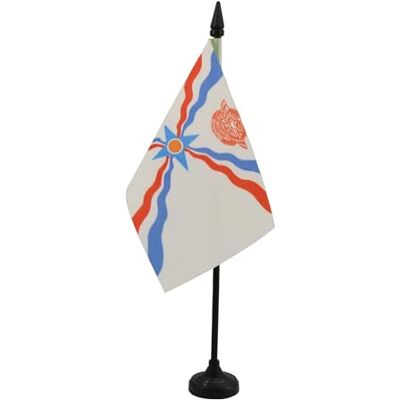 AZ FLAG Drapeau De Table Assyrie 15x10 cm Mini Drapeau Assyrien De Bureau 100% Polyester Avec Hampe De 25cm Et Socle En Plastique Noir - Publicité AZ FLAG Drapeau De Table Assyrie 15x10 cm Mini Drapeau Assyrien De Bureau 100% Polyester Avec Hampe De 25cm Et Socle En Plastique Noir - Publicité