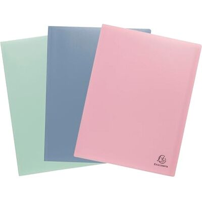 Exacompta Réf. 88539E Paquet de 3 Protège-documents Autentik 50 pochettes grainées 100 vues pour A4 dim 24 x 32 cm couverture en polypro recyclé souple 3 couleurs assorties - Publicité Exacompta Réf. 88539E Paquet de 3 Protège-documents Autentik 50 pochettes grainées 100 vues pour A4 dim 24 x 32 cm couverture en polypro recyclé souple 3 couleurs assorties - Publicité