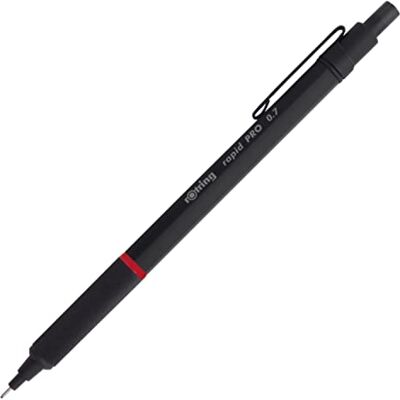 Rotring PRO Portemine mécanique rétractable 0,7 mm noir - Publicité Rotring PRO Portemine mécanique rétractable 0,7 mm noir - Publicité