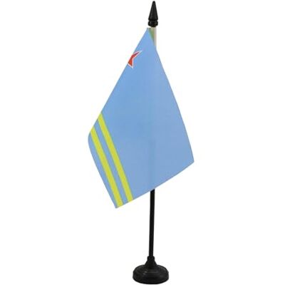 AZ FLAG Drapeau De Table Aruba 15x10 cm Mini Drapeau Arubais De Bureau 100% Polyester Avec Hampe De 25cm Et Socle En Plastique Noir - Publicité AZ FLAG Drapeau De Table Aruba 15x10 cm Mini Drapeau Arubais De Bureau 100% Polyester Avec Hampe De 25cm Et Socle En Plastique Noir - Publicité