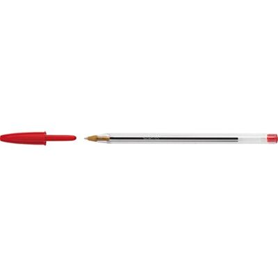 BIC Lot de 12 Stylos bille CRISTAL Rechargeable Pointe Moyenne Rouge - Publicité BIC Lot de 12 Stylos bille CRISTAL Rechargeable Pointe Moyenne Rouge - Publicité
