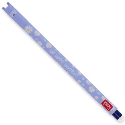 LEGAMI Stylo gel effaçable, hippopotame, encre thermosensible, diamètre de pointe 0,7 mm, longueur 15 cm, encre bleue (2 stylos) - Publicité LEGAMI Stylo gel effaçable, hippopotame, encre thermosensible, diamètre de pointe 0,7 mm, longueur 15 cm, encre bleue (2 stylos) - Publicité