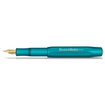 Kaweco Collection Stylo plume bleu iguana Stylo plume de qualité supérieure avec plume en acier plaqué or et pointe en iridium pour cartouches d'encre Sport F?ller 13 cm Largeur de plume - Publicité Kaweco Collection Stylo plume bleu iguana Stylo plume de qualité supérieure avec plume en acier plaqué or et pointe en iridium pour cartouches d'encre Sport F?ller 13 cm Largeur de plume - Publicité