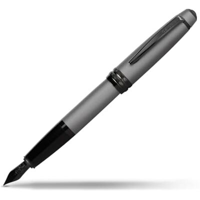 CROSS Bailey Stylo plume laqué gris mat avec attributs PVD noir poli Pointe moyenne - Publicité CROSS Bailey Stylo plume laqué gris mat avec attributs PVD noir poli Pointe moyenne - Publicité