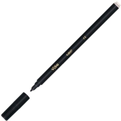 BIC Stylo feutre Visa à capuchon pointe 2 mm noir écriture moyenne 0,8 mm - Publicité BIC Stylo feutre Visa à capuchon pointe 2 mm noir écriture moyenne 0,8 mm - Publicité