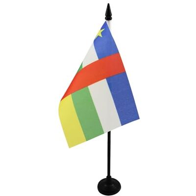 AZ FLAG Drapeau De Table Centrafrique 15x10 cm Mini Drapeau Centrafricain De Bureau 100% Polyester Avec Hampe De 25cm Et Socle En Plastique Noir - Publicité AZ FLAG Drapeau De Table Centrafrique 15x10 cm Mini Drapeau Centrafricain De Bureau 100% Polyester Avec Hampe De 25cm Et Socle En Plastique Noir - Publicité