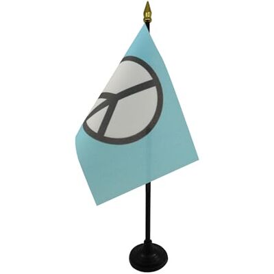 AZ FLAG Mini Drapeau Symbole Paix Bleu De Table 15x10 cm Drapeau Peace De Bureau 100% Polyester Avec Hampe Pointe Dorée 25cm - Publicité AZ FLAG Mini Drapeau Symbole Paix Bleu De Table 15x10 cm Drapeau Peace De Bureau 100% Polyester Avec Hampe Pointe Dorée 25cm - Publicité