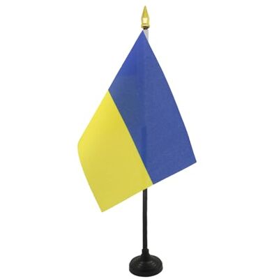 AZ FLAG Mini Drapeau Ukraine De Table 15x10 cm Drapeau Ukrainien De Bureau 100% Polyester Avec Hampe Pointe Dorée 25cm - Publicité AZ FLAG Mini Drapeau Ukraine De Table 15x10 cm Drapeau Ukrainien De Bureau 100% Polyester Avec Hampe Pointe Dorée 25cm - Publicité