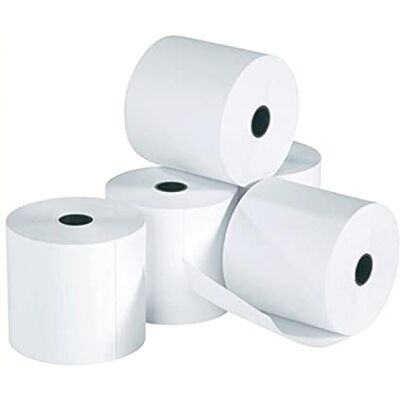 Unbekannt Lot de 5 rouleaux d'addition pour calculatrice de bureau, sans bois, diamètre 12 mm, largeur 57 mm, blanc, 40 m x 57 mm - Publicité Unbekannt Lot de 5 rouleaux d'addition pour calculatrice de bureau, sans bois, diamètre 12 mm, largeur 57 mm, blanc, 40 m x 57 mm - Publicité