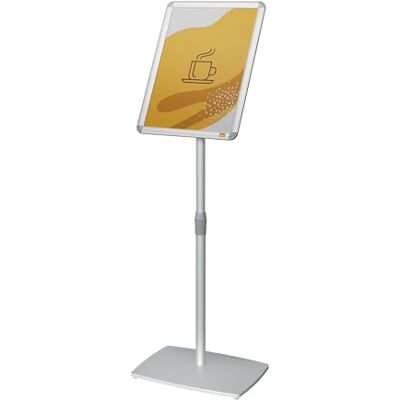 Nobo Présentoir Cadre A3 sur Pied – Clipsable Réglable 79-135cm Rotatif Portrait/Paysage Anti-Reflet pour Mairie École Bureau – Argent 1902384 - Publicité Nobo Présentoir Cadre A3 sur Pied – Clipsable Réglable 79-135cm Rotatif Portrait/Paysage Anti-Reflet pour Mairie École Bureau – Argent 1902384 - Publicité