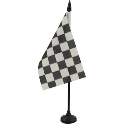 AZ FLAG Drapeau De Table Damier noir et blanc 15x10 cm Mini Drapeau À Damiers De Bureau 100% Polyester Avec Hampe De 25cm Et Socle En Plastique Noir - Publicité AZ FLAG Drapeau De Table Damier noir et blanc 15x10 cm Mini Drapeau À Damiers De Bureau 100% Polyester Avec Hampe De 25cm Et Socle En Plastique Noir - Publicité