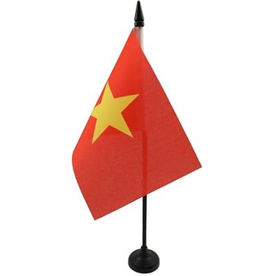 AZ FLAG Drapeau De Table Vietnam 15x10 cm Mini Drapeau Vietnamien De Bureau 100% Polyester Avec Hampe De 25cm Et Socle En Plastique Noir - Publicité AZ FLAG Drapeau De Table Vietnam 15x10 cm Mini Drapeau Vietnamien De Bureau 100% Polyester Avec Hampe De 25cm Et Socle En Plastique Noir - Publicité