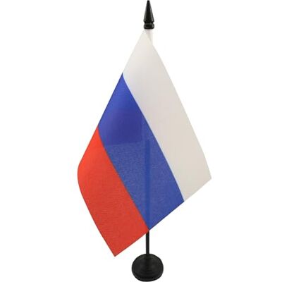AZ FLAG Drapeau De Table Russie 15x10 cm Mini Drapeau Russe De Bureau 100% Polyester Avec Hampe De 25cm Et Socle En Plastique Noir - Publicité AZ FLAG Drapeau De Table Russie 15x10 cm Mini Drapeau Russe De Bureau 100% Polyester Avec Hampe De 25cm Et Socle En Plastique Noir - Publicité