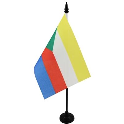 AZ FLAG Drapeau De Table Comores 15x10 cm Mini Drapeau Comorien De Bureau 100% Polyester Avec Hampe De 25cm Et Socle En Plastique Noir - Publicité AZ FLAG Drapeau De Table Comores 15x10 cm Mini Drapeau Comorien De Bureau 100% Polyester Avec Hampe De 25cm Et Socle En Plastique Noir - Publicité