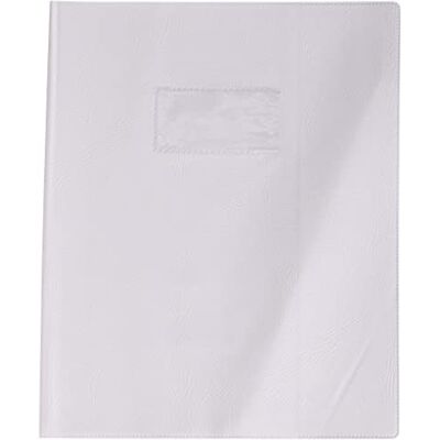 Calligraphe 72114C Un Protège-Cahier Grain Cuir Blanc 17x22 cm 22/100ème avec Porte-Étiquette PVC Opaque - Publicité Calligraphe 72114C Un Protège-Cahier Grain Cuir Blanc 17x22 cm 22/100ème avec Porte-Étiquette PVC Opaque - Publicité