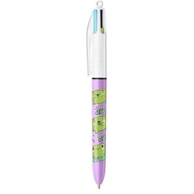 BIC 1 Stylo Bille Rechargeable 4 Couleurs Classiques (Noir, Rouge, Vert, Bleu) Pointe Moyenne Collection KAWAI Corps Couleur Mauve - Publicité BIC 1 Stylo Bille Rechargeable 4 Couleurs Classiques (Noir, Rouge, Vert, Bleu) Pointe Moyenne Collection KAWAI Corps Couleur Mauve - Publicité