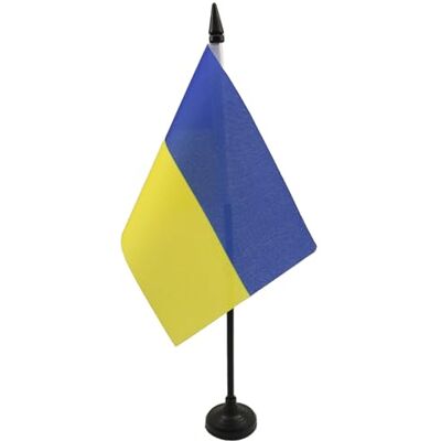 AZ FLAG Drapeau De Table Ukraine 15x10 cm Mini Drapeau Ukrainien De Bureau 100% Polyester Avec Hampe De 25cm Et Socle En Plastique Noir - Publicité AZ FLAG Drapeau De Table Ukraine 15x10 cm Mini Drapeau Ukrainien De Bureau 100% Polyester Avec Hampe De 25cm Et Socle En Plastique Noir - Publicité