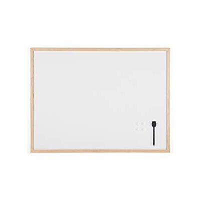 Bi-Office Budget Tableau Blanc Magnétique, 80 x 60 cm, avec 1 Marqueur et 2 Aimants, Tableau à Mémo avec Cadre en Bois et Surface en Acier Laqué - Publicité Bi-Office Budget Tableau Blanc Magnétique, 80 x 60 cm, avec 1 Marqueur et 2 Aimants, Tableau à Mémo avec Cadre en Bois et Surface en Acier Laqué - Publicité