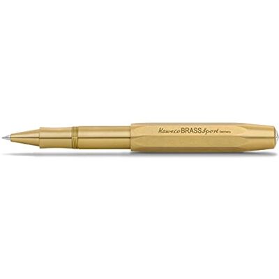 Kaweco Brass Sport Stylo à bille en gel avec mine de 0,7 mm pour gauchers et droitiers au design classique avec boule en céramique I Stylo gel en laiton 13,5 cm - Publicité Kaweco Brass Sport Stylo à bille en gel avec mine de 0,7 mm pour gauchers et droitiers au design classique avec boule en céramique I Stylo gel en laiton 13,5 cm - Publicité