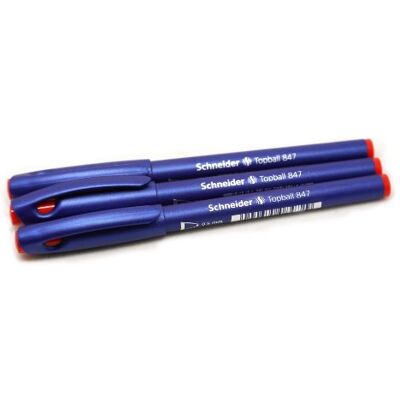 Schneider 8472 Topball 847 Stylo roller avec pointe en plastique Rouge 0,5 - Publicité Schneider 8472 Topball 847 Stylo roller avec pointe en plastique Rouge 0,5 - Publicité