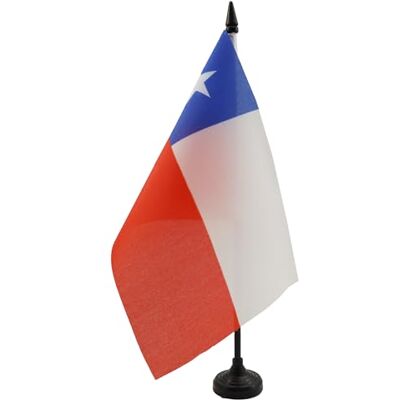 AZ FLAG Drapeau De Table Chili 21x14 cm Petit Drapeau Chilien De Bureau 100% Polyester Avec Hampe De 25cm Et Socle En Plastique Noir - Publicité AZ FLAG Drapeau De Table Chili 21x14 cm Petit Drapeau Chilien De Bureau 100% Polyester Avec Hampe De 25cm Et Socle En Plastique Noir - Publicité