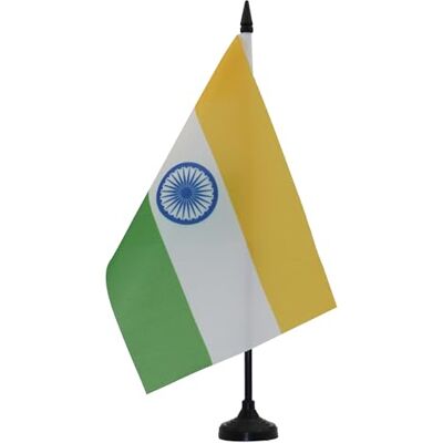 AZ FLAG Drapeau De Table Inde 21x14 cm Petit Drapeau Indien De Bureau 100% Polyester Avec Hampe De 25cm Et Socle En Plastique Noir - Publicité AZ FLAG Drapeau De Table Inde 21x14 cm Petit Drapeau Indien De Bureau 100% Polyester Avec Hampe De 25cm Et Socle En Plastique Noir - Publicité