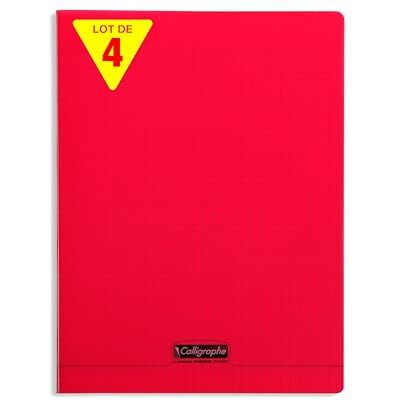 Calligraphe 18363Cpack Un lot de 4 Cahiers Agrafés Rouges (une Marque de Clairefontaine) A4 21x29,7 cm 192 Pages Grands Carreaux Papier Blanc 90 g Couverture Polypro Transparent - Publicité Calligraphe 18363Cpack Un lot de 4 Cahiers Agrafés Rouges (une Marque de Clairefontaine) A4 21x29,7 cm 192 Pages Grands Carreaux Papier Blanc 90 g Couverture Polypro Transparent - Publicité